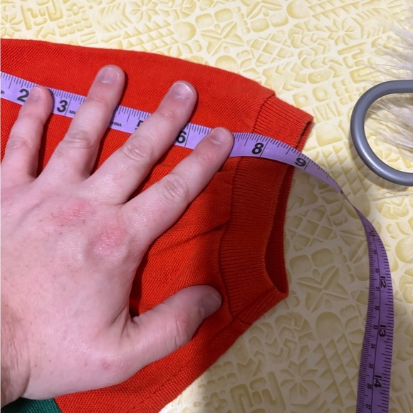 Vintage Polo by Ralph Lauren Men's Orange and Green Polo Shirt - Picture 10 of 10